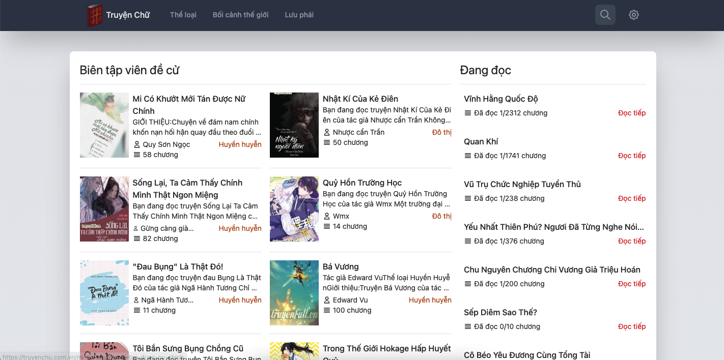 Truyenchu.com.vn - Website Truyện Chữ